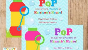 Playdate Birthday Party Invitations Bubbles Playdate or Birthday Invitation 2 to Choose You