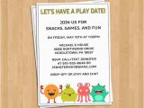 Playdate Birthday Party Invitations Playdate Invitation Little Monsters Play Date or by