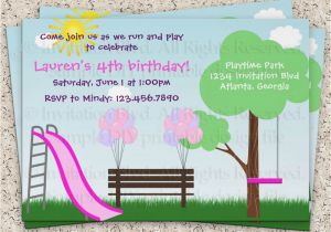 Playground Birthday Invitations Kids Park Invitation Playground Invitation by Invitationblvd