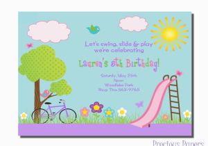 Playground Birthday Invitations Park Party Invitations Park Birthday Party Invitations