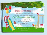 Playground Birthday Invitations Park Playground Birthday Invitation Printable or Printed with