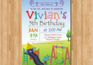 Playground Birthday Invitations Playground Birthday Invitation Kids Park Birthday Party