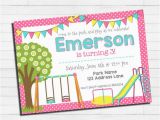 Playground Birthday Invitations Playground Birthday Invitation Park Birthday Invitation