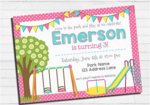 Playground Birthday Invitations Playground Birthday Invitation Park Birthday Invitation