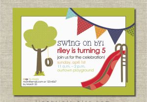 Playground Birthday Invitations Playground Birthday Party Invitation