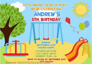 Playground Birthday Invitations Playground Birthday Party Invitations Kids Birthday