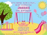 Playground Birthday Invitations Playground Birthday Party Invitations Kids Birthday