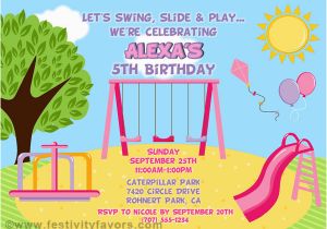 Playground Birthday Invitations Playground Birthday Party Invitations Kids Birthday