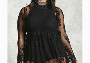 Plus Size 21st Birthday Dresses forever 21 Plus Size Sheer Lace Dress In Black Lyst