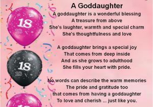 Poems for Birthday Girls Personalised Coaster Goddaughter Poem 18th Birthday