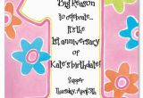 Poems for Birthday Girls Printable 1st Birthday Invitations Girls