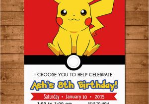 Pokemon Birthday Invitation Templates Free Pokemon Pikachu Invitation Pokemon Pikachu Invite Pokemon