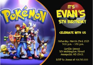 Pokemon Birthday Party Invitation Wording Pokemon Birthday Invitations Ideas Bagvania Free