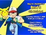Pokemon Birthday Party Invitation Wording Pokemon Invitations with Pikachu and ash General Prints