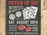 Poker Birthday Party Invitations Casino Invitation for Poker Party Birthday 30th Birthday or