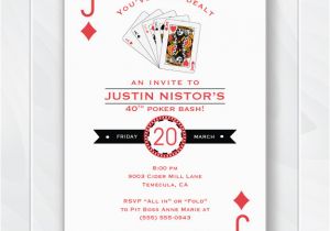 Poker Birthday Party Invitations Casino Invitation Poker Birthday Party 30th Birthday 40th