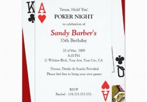Poker Birthday Party Invitations Poker Night Texas Hold 39 Em Party Invitation Zazzle
