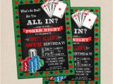 Poker Birthday Party Invitations Poker Party Invitation Poker Birthday Invitation Poker Night