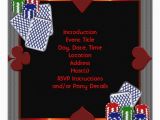 Poker Birthday Party Invitations Poker Party Invitation Template 5 25 Quot Square Invitation