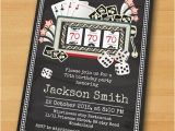 Poker Birthday Party Invitations Poker Playing Card Birthday Invitation Casino Slot by