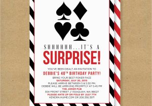 Poker Birthday Party Invitations Poker theme Surprise Party Printable Birthday Invitation