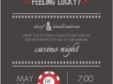 Poker Birthday Party Invitations Red and Gray Feeling Lucky Dice Poker Night Invitation