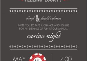 Poker Birthday Party Invitations Red and Gray Feeling Lucky Dice Poker Night Invitation