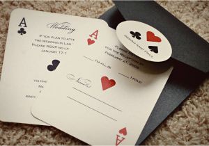Poker Birthday Party Invitations Set Of Classic Vegas or Poker themed Wedding Invitations