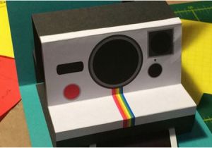 Polaroid Camera Pop Up Birthday Card with Printable Template Polaroid Camera Birthday Card Made From Http Www