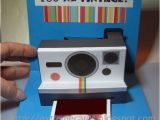 Polaroid Camera Pop Up Birthday Card with Printable Template Polaroid Camera Pop Up Card Tutorial