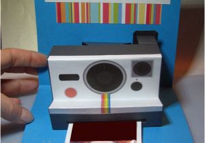 Polaroid Camera Pop Up Birthday Card with Printable Template Polaroid Camera Pop Up Card Tutorial