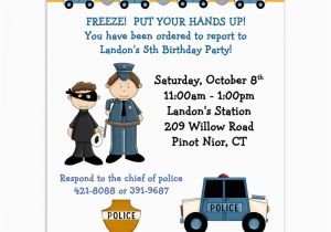 Police Birthday Cards Police Birthday Invitations Birthday Party Invitation