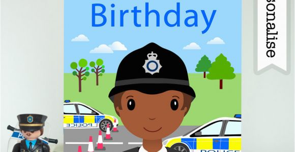 Police Birthday Cards Police Officer Firefighter Birthday Card Personalised Kids