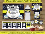 Police Birthday Cards Police Party Printables Police Birthday Party Package