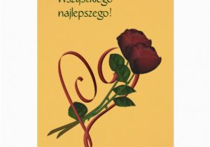 Polish Birthday Cards Polish Birthday Card Sto Lat Red Roses Heart Zazzle