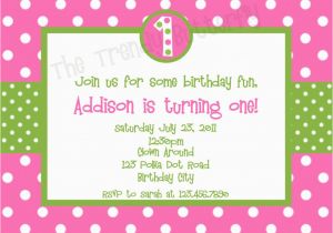 Polka Dot First Birthday Invitations Pink Birthday Invitations Bagvania Invitations Ideas