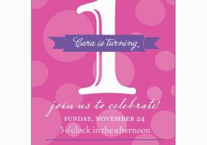Polka Dot First Birthday Invitations Pink Polka Dot First Birthday Invitations Paperstyle