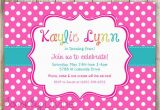 Polka Dot First Birthday Invitations Pink Polka Dots Birthday Invitation 1st Birthday Invitation