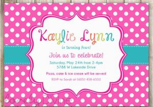 Polka Dot First Birthday Invitations Pink Polka Dots Birthday Invitation 1st Birthday Invitation