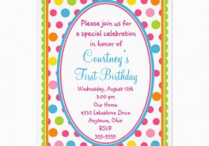 Polka Dot First Birthday Invitations Pretty Little Polka Dots 1st Birthday Invitations 5 Quot X 7