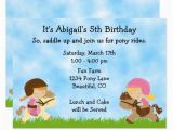 Pony Ride Birthday Invitations Cute Pony Party Girls Horse Birthday Invitation Horse or