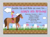 Pony Ride Birthday Invitations Horseback Riding Birthday Invitation Western Horse Birthday