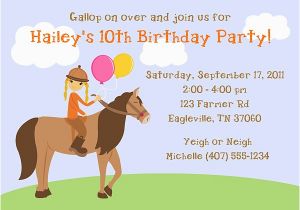 Pony Ride Birthday Invitations Horseback Riding Birthday Party Invitations Horse Pony