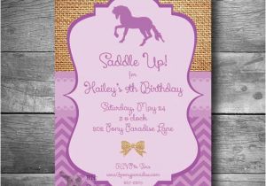 Pony Ride Birthday Invitations Horseback Riding Invitation Pony Party Invitation Diy Horse