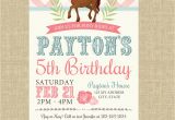 Pony Ride Birthday Invitations Pony Birthday Invitation Pigskins Pigtails