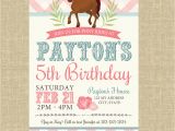 Pony Ride Birthday Invitations Pony Birthday Invitation Pigskins Pigtails