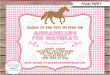 Pony Ride Birthday Invitations Pony Party Invitations Horse Party Birthday Party
