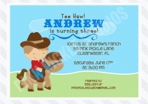 Pony Ride Birthday Invitations Pony Ride Boy Personalized Party Invitation