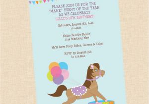 Pony Ride Birthday Invitations Pony Rides Birthday Party Invitation Any Colors