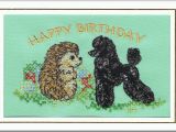 Poodle Birthday Cards Standard Poodle Birthday Card Embroidered by Dogmania 8 X6